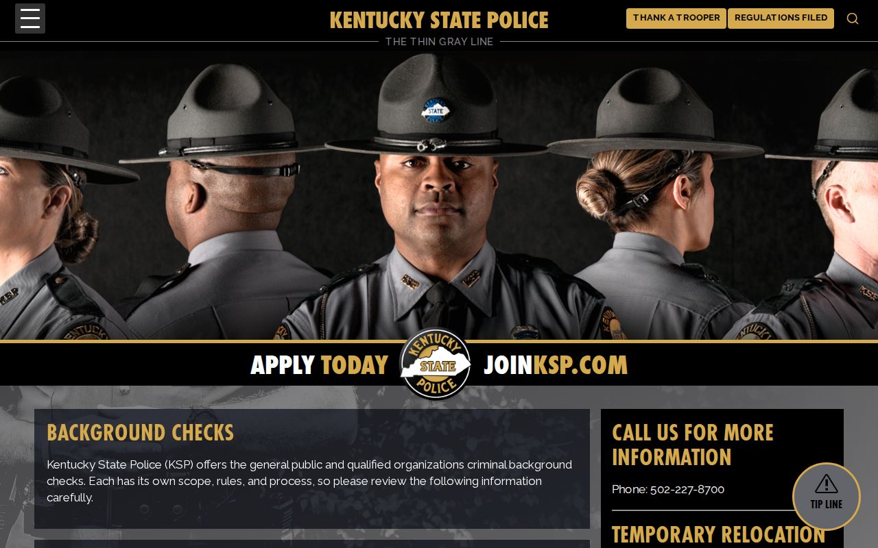 Bullitt County criminal history KSP background check routes