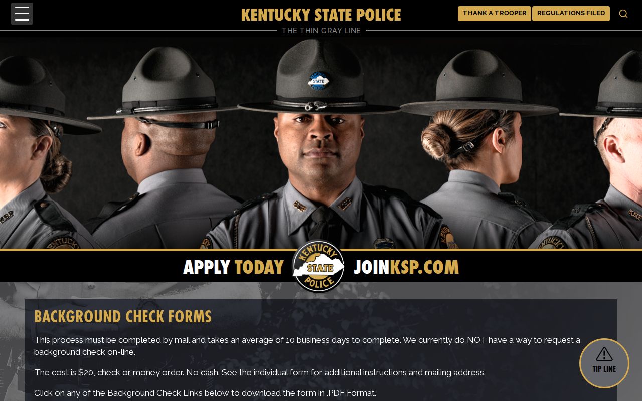 Bullitt County criminal record background check forms