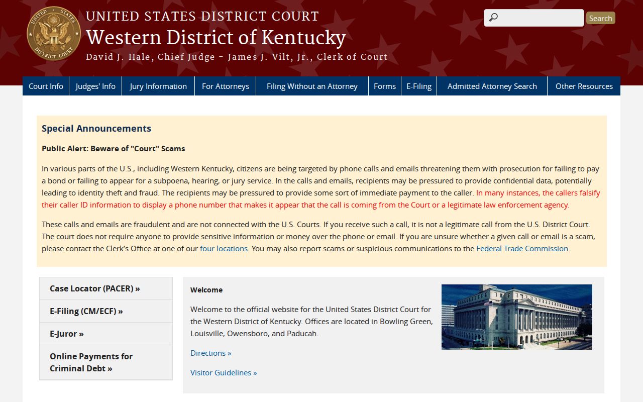 Bullitt County federal criminal record court layer